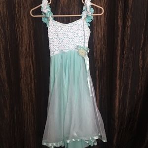 Teal lyrical dance costume